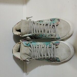 P448 Pastel Rainbow Snake Print Sneakers 38